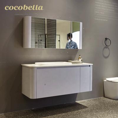 China COCOBELLA Modern Basin Cabinet Double Or Single Wall Hung Bathroom Vanity For Hotel for sale