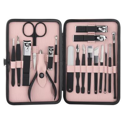 China New Popular 18 PCS Personal Care Nail Crooming Manicure Set Daily Factory Tools Stainless Steel Pedicure Kits for sale