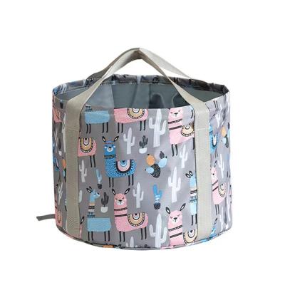 China Waterproof Custom logo Outdoor folding Oxford multi-function portable fishing bucket camping wash vegetables wash foot tub cooler bag for sale