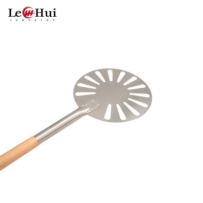 Cina Stored 9 Inch Wooden Pizza Spinner Peel Pizza Peel Aluminum Perforated Peel Wooden Handle Removable Pizza Peel BakingTool in vendita