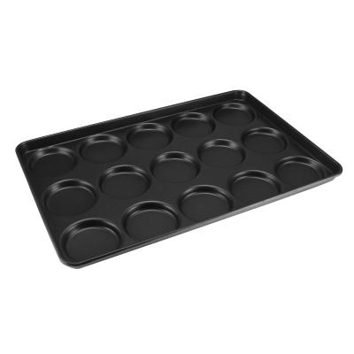 China Stocked Non-Stick Burger Pans Round Pans Non-Stick Buns Pans For Burger Buns for sale