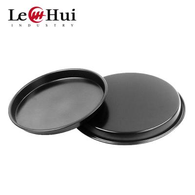 China 11 Inch Aluminum Alloy Non-Stick Hard Coating Aluminum Shallow Pizza Pan Pancake Bakeware Tray Stocked Pizza Pan for sale