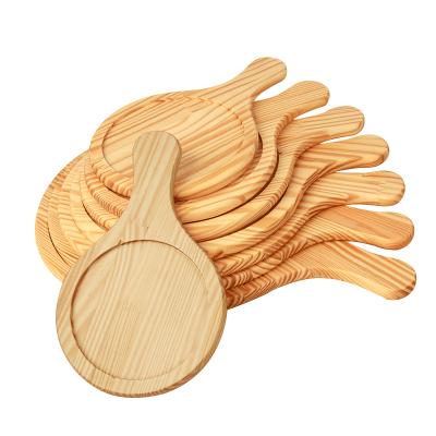 China Stored Tray Kitchen Tools Pine Wood Pizza Dish Food Serving Board Pizza Serving Board with Handle Around Cutting Cutting Board zu verkaufen