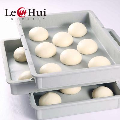 China Customized Disposable Pizza Dough Box Dough Proofing Box With Stackable Four Wheel Trolley Polypropylene Dough Box With Lid en venta