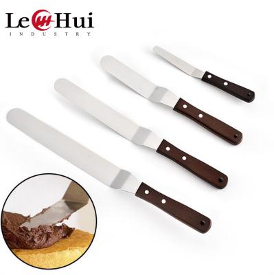 Chine Viable Kitchen Cake Tools Stainless Steel Baking Cream Offset Angled Spatula Set Icing Spatula Sale Professional Cake Decorating Tools à vendre