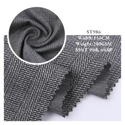 China Factory Direct Supply Anti Pill Stretch TR Roma Heavy Duty Herringbone Fabric For Pants for sale