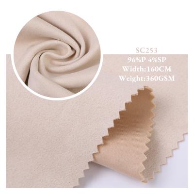 China High Quality Anti Pill Anti Pill Stretch Polyester Suede Scuba Fabric For Active-Wear for sale