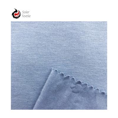 China Hot-selling 183gsm sustainable stretch bamboo cotton fabric knitted solid single roving fabric for active-use for sale