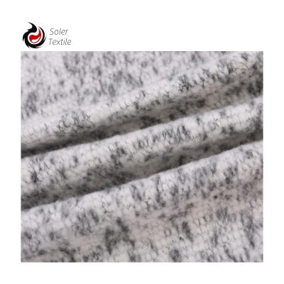 China Gray Fluffy And Soft Wrinkle Resistant Eco - Friendly Dying Absorb - Moisture Yarn - Dyed Brushed Fabric For Overcoat for sale