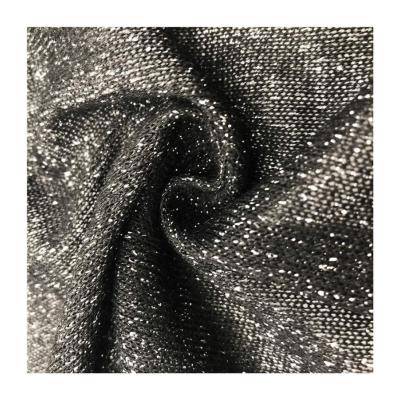 China Hot-selling Stretchy 145gsm Shrink-Resistant 145gsm yarn dyed metallic silk hacci jersey polyester fabric for hoodies for sale