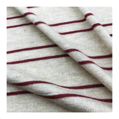 China New style breathable 190gsm red and white stretch 2022 stripe jersey hacci moisture wicking fabric for sweater for sale