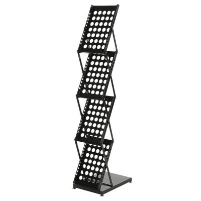 China RuiMei 4-Tier Collapsible Metal Catalogs Rack - Magazine Brochure Leaflets Rack Display Rack for sale