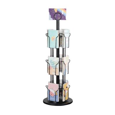 China Simple Fashion 360 Rotating CD Postcard Notebook Display Stand Multifunctional Post Office Rack en venta