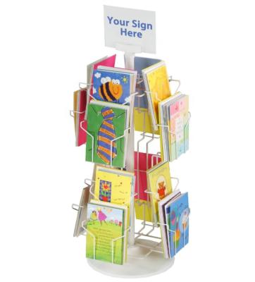 中国 Greeting Card Wire Pocket Holder Rotating Greeting Card Display Rack 販売のため