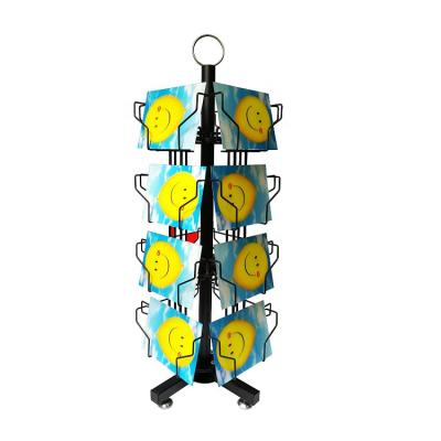 China Rotating Card Metal Greeting Card Display Stand Gift Certificate Counter Display Rack en venta