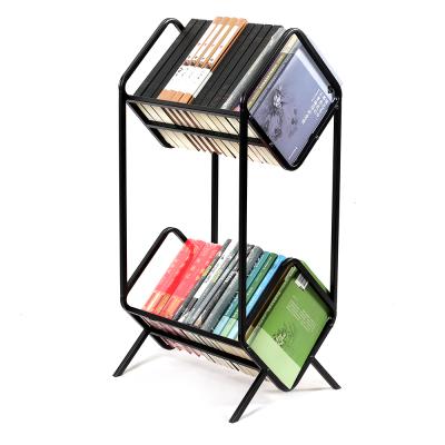 China Viable Double Row Folding Arc Storage Vinyl Record Holder Vinyl Record Display Frame for sale