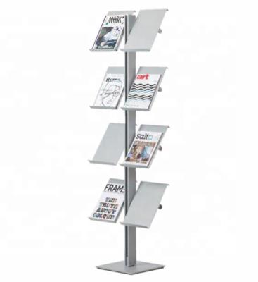 China Each shelf can be tilted or horizontal adjustable brochure display magazine and newspaper shelf for sale