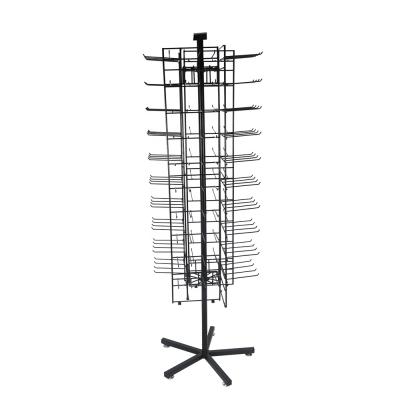 China Floor Standing 4 Sides Metal Wire Spinner Display Rack Floor Standing 4 Sided Spinner Display Rack 160 Hooks For Yo-Yo Retail for sale