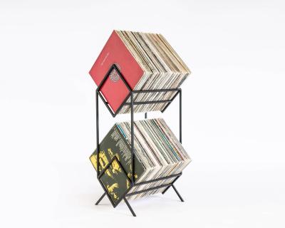 China Viable Metal Shelf Vinyl Record Holder Stand Two Tier Stand for sale