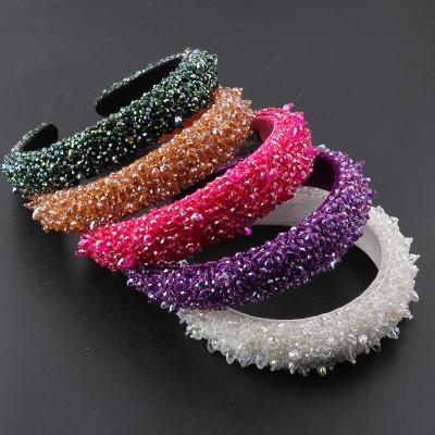 China Beautiful Beautiful New Fashion Personality Sponge Colored Photography Thin Non-slip Crystal Grain Hair Lady Street Headdress Hairpin 74 for sale