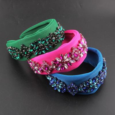 China New Stone Crystal Hair Accessories Beautiful Hair Circle Non-slip Luxury Colorful Wide Dancing Cloth Bridal Headband Children Hair Accessories103 for sale