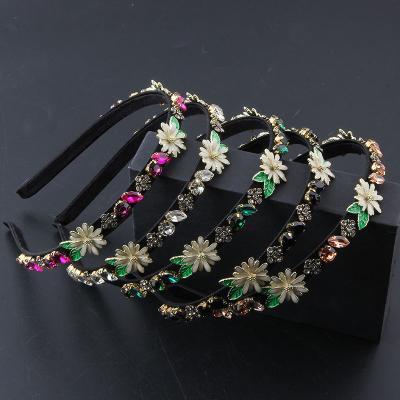 China Korean version of new fashion HEADBAND headdress of metal flower faux stone personality hair circle ladies party hair accessories 70 for sale