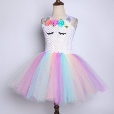 China Cheap Washable Toddler Baby Kids Tutu Skirts Clothing Princess Dress Girl Unicorn Unicorn Birthday Party Dresses for sale