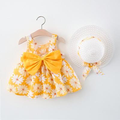 China Cotton Washable Cheap Flower Dress Factory Price Summer Beach Dress Kids Girls Sleeveless Dress Dresses for sale