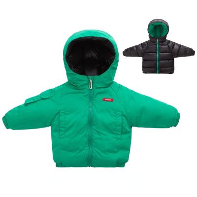 China Fashion viable hooded technology anti-fouling children's down jacket thickened jacket winter boys and girls double-sided outing clothes for sale