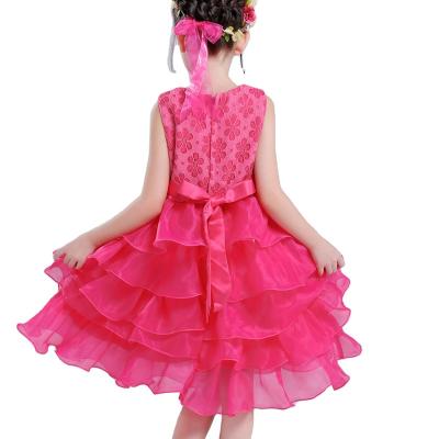 China Summer Washable Red, Pink White Bow Princess Kids Crystal Bridesmaids Dresses For Weeding for sale