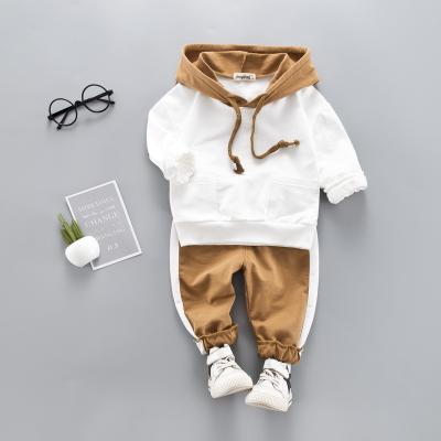 China Soft Cotton Kids Clothing Baby Autumn Sports Set Hooded Boys Long Sleeve Two Piece Sets for sale