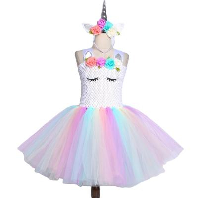 China Professional Princess Washable Baby Girls Unicorn Tutu Party Dresses Toddler Dress Kids Cosplay Costume Clothes for sale