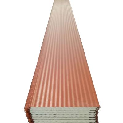 China Building Material Wall Heat Insulation Metal Insulation 16mm Modern External Metal PU Sandwich Panel for sale