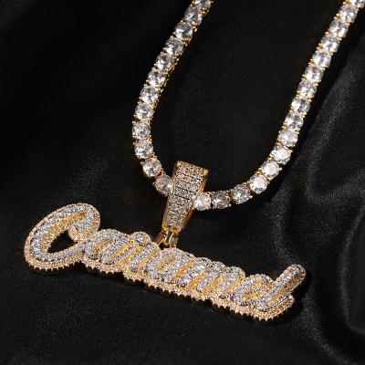 China Hiphop 18k Gold Plated Custom Name Plated Necklace Pendant for sale