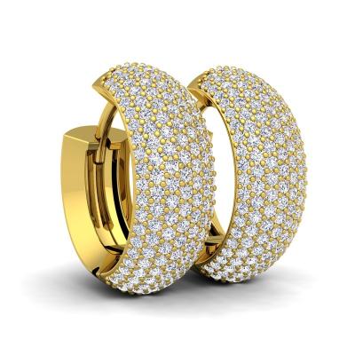 China Punk White Gold Plated 925 Sterling Silver Big Diamond Woman Circle Earrings for sale