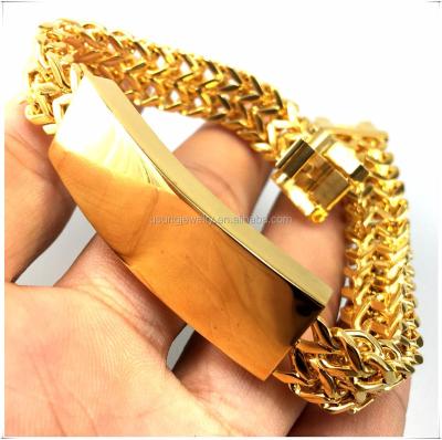 China The gold of the bracelet etc. 18k plated stainless steel bar bracelet for men for sale