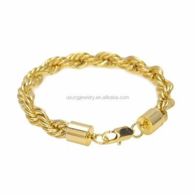 China Stainless Steel 14k Gold Filled Stainless Steel Rope Chain Bracelet for sale