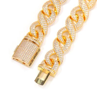 China High Quality Hip Hop Silver Iced Out Cuban Jewelry Infinity Link Chain Necklace for sale