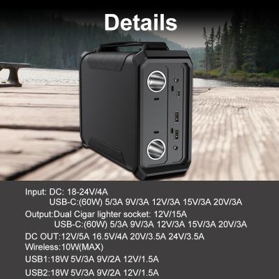 China MAH DC 20V 24V 12V Plug Portable Wireless Rechargeable Battery Pack Lifepo4 Battery Cell 308Wh Power Bank 96000 for Camera for sale