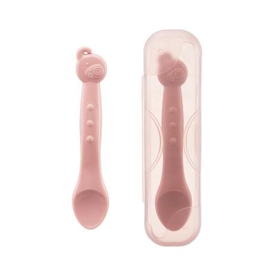 China Wholesale Children's Elephant Animal Baby Learning Silicone Feeding Spoon for sale