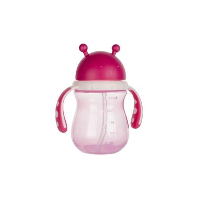 China Best Selling Sustainable Cartoon Shape Baby Feeding Sippy Cup Bottle Set With Straw for sale