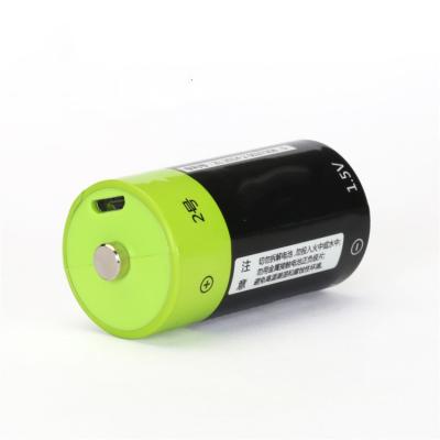 China Home Appliances 3000MAH USB Li-ion Type C Battery 1.5V C Size Rechargeable Batteries for sale