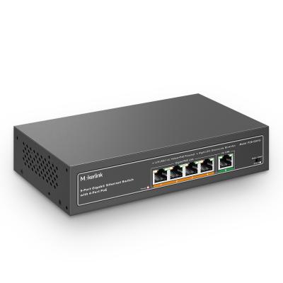 China MokerLink 5 Port Gigabit POE Switch, with 4 POE+ Ports 1000Mbps, 78W IEEE802.3af/at, Plug and Play Unmanaged, Sturdy Metal for sale