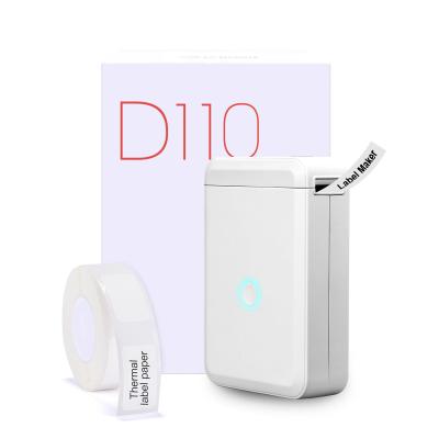 China 12mm Smart Label Maker Machine D110 with Tape, Wireless Mini Cute Sticker Handheld Label Printer (White) for sale