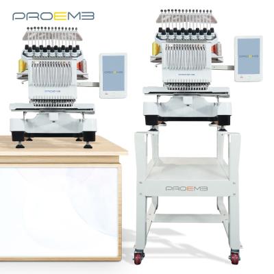 China Cap/T-shirt/flat/3D/sequin/cording/flat beading PROEMB Professional High Quality Computerized Single Head Embroidery Machine Embroidery Machine for sale