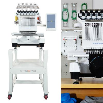 China High Quality Automated Single Head Hat/T-shirt/flat/3D/sequin/cording/beading embroidery PROEMB embroidery machine for sale