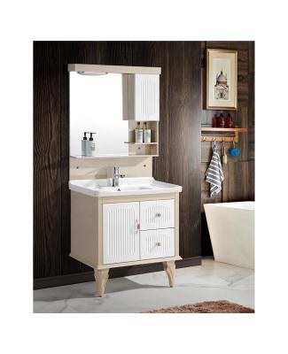 China Cheap Modern PVC Floor Standing Bathroom Sink Cabinets Custom Made Vanity For Sale for sale