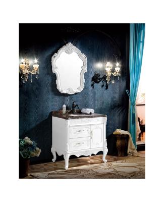 China Hot Sale Modern Whole Floor Standing Bathroom Vanity Set Antique Style With Artificial Marble Countertops for sale