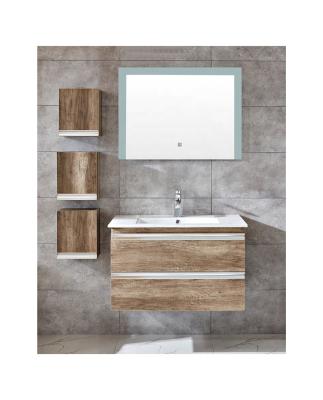 China Toliet Furniture Modern Design Bathroom Vanity MDF Modern Floating Bathroom Cabinet With Led Light Mirror for sale