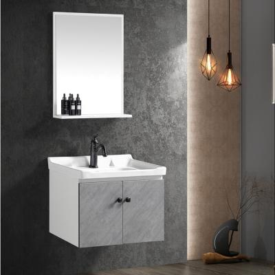 China Best Price Modern 24 Inch Simple Modern Wall Mount Plywood MDF Melamine Bathroom Cabinet Vanity In Promotion for sale